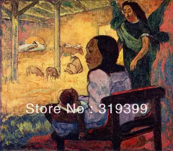 Репродукция картины маслом на льняном холсте, Bebe, ou Naissance du Christ a la tahitienne кисти Поля Гогена, ручная работа, музейное качество