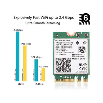 WiFi-карта AX210NGW, Беспроводной модуль Wi-Fi 6E 11AX с расширением до 6 ГГц MU-MIMO Трехдиапазонный Внутренний сетевой адаптер + Bluetooth 5.2