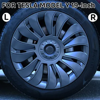 4 шт. Колпачок ступицы для Tesla Модель Y 2023 19-дюймовый колпачок для колеса, Сменный Автомобильный колпачок, полное покрытие, аксессуары для ступицы