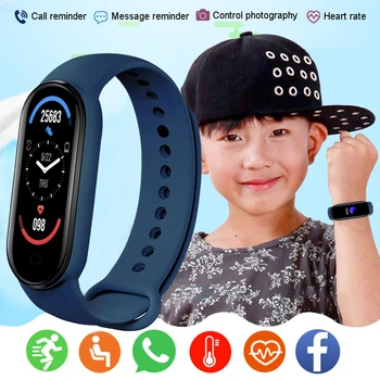 2022 Смарт-часы Детский Смарт-браслет, фитнес-трекер, часы для мальчиков и девочек, пульсометр, водонепроницаемые спортивные часы Montre Femme