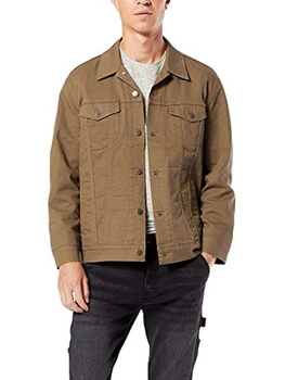 Коричневая легкая удобная мужская куртка на пуговицах осень-зима