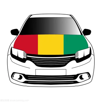 Крышка капота автомобиля с гвинейским флагом 3,3x5 футов/5x7ft из 100% полиэстера, баннер на капоте автомобиля
