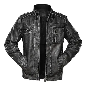 Новые мужские кожаные куртки, Осенняя повседневная мотоциклетная куртка из искусственной кожи, Байкерские кожаные пальто, Брендовая одежда, Размер ЕС