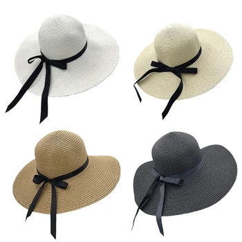 Модные солнцезащитные Козырьки, Соломенная шляпа, Широкополая шляпа, Солнцезащитная шляпа для горячих Девушек G5AE