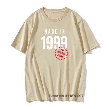 Мужская футболка, сделанная в 1999 Году, Подарок на День рождения 22 Года, Ретро Винтажные Хлопковые крутые футболки с принтом в стиле хип-хоп, Футболки бойфренда