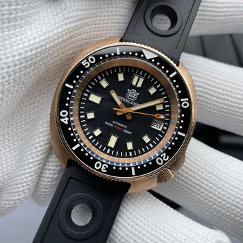 Новые Бронзовые часы Для Дайвинга STEELDIVE SD1970S Luxury Abalone Super Luminous NH35 Автоматические 200 М Водонепроницаемые Механические Мужские Наручные Часы