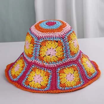 Солнцезащитная шляпа с цветочным козырьком в богемном стиле, портативная дышащая солнцезащитная шляпа для активного отдыха