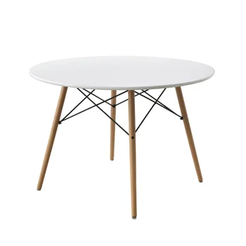 42-дюймовый круглый современный обеденный стол в стиле середины века, включает в себя 1 стол из бука белого цвета