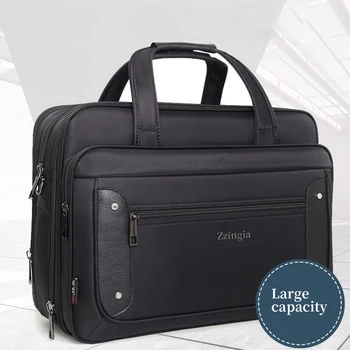 Деловой портфель, мужская сумка для ноутбука, холщовая, большая вместительная Оксфордская папка, через плечо, для работы в офисе