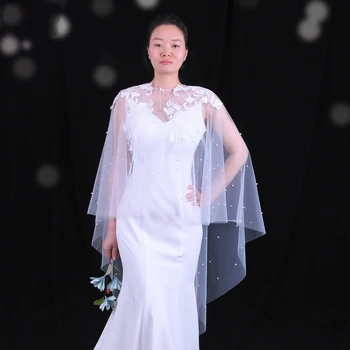 Свадебное Женское Болеро с аппликацией из бисера, Свадебное женское Болеро, Плечи для женщин, платье-накидка