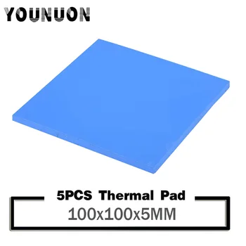 5ШТ YOUNUON 100x100x5 мм Термопластичная прокладка 100x100 мм толщина 5 мм Силиконовая термопластичная прокладка Лист Компьютерный процессор Графический чип радиатор