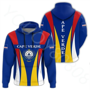 Толстовка Africa Cape Verde Спортивная толстовка Премиум-класса с принтом, рубашка на молнии с капюшоном, Мужская и женская повседневная одежда, свитер Apex