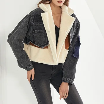 Новые зимние женские толстовки с длинным рукавом и открытой строчкой, куртки, Модные повседневные теплые женские пальто