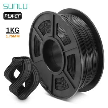 Нить для 3D-принтера SUNLU PLA из углеродного волокна Премиум-класса Чрезвычайно жесткое Углеродное волокно 1,75 мм +/- 0,02 мм 1 кг (2,2 фунта)