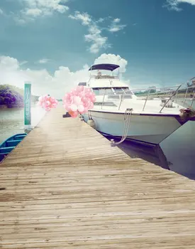 5x7ft Лодка Розовый Воздушный шар Фотографии Фонов Реквизит для Фотосессии Студийный фон