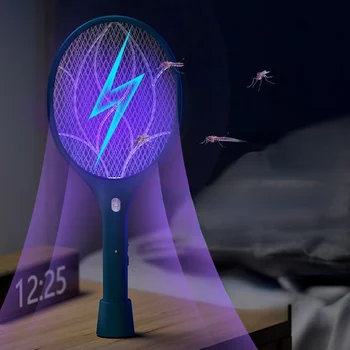 УФ-Мухобойка 2 В 1, Ловушка для комаров, мухи с ночником, USB Перезаряжаемая защита от насекомых, Летняя Электрическая лампа для уничтожения комаров