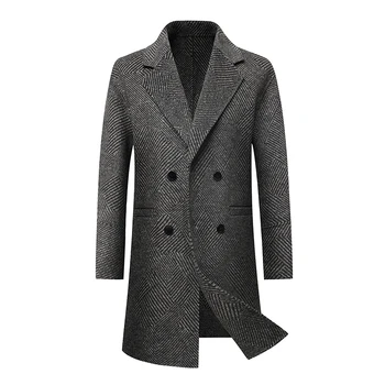 BATMO 2023 новое поступление, осенний высококачественный шерстяной двубортный тренч для мужчин, куртки, пальто, 23066