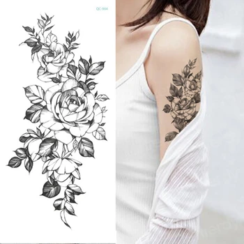 временная татуировка наклейка цветок пион роза эскизы татуировок сексуальные девушки модели татуировок руки ноги черные наклейки хной женщины