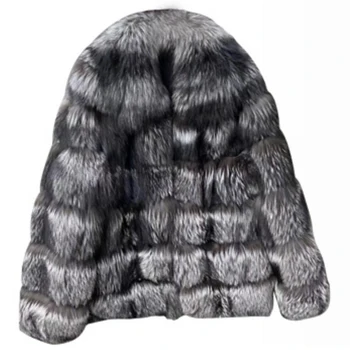Denny & Dora Меховая куртка с большим воротником-лацканом, Модные роскошные пальто из натурального меха, Мужская короткая шуба из чернобурки