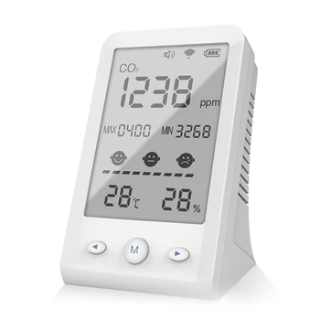 Детектор качества воздуха детектор CO2 Монитор температуры и влажности в теплице для внутреннего домашнего офиса