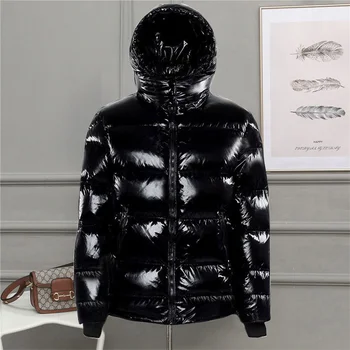 Модная черная парка, плюс размер 5XL, мужская куртка 2022, зимняя куртка с капюшоном, пальто, мужская глянцевая ветрозащитная теплая верхняя одежда, уличная одежда