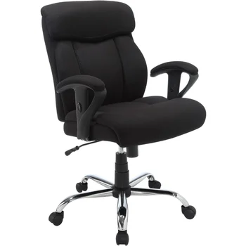 Офисное кресло менеджера Big & Tall из ткани, весит до 300 фунтов, черное