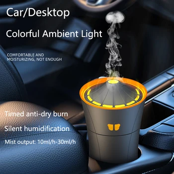 Мини-факел, Ароматический увлажнитель с красочными огнями, освежитель воздуха для дома, автомобиля, Портативный USB Маленький Увлажнитель воздуха для спальни, офиса