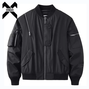 Мужские куртки-бомберы в стиле хип-хоп, Функциональные Дизайнерские пальто на молнии, Ветровка, Технологическая одежда, Уличная Одежда, Мужская одежда