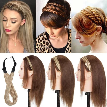 BENEHAIR Синтетические Плетеные Повязки на голову, Искусственные Волосы, Плетеная лента Для Волос, Аксессуары для волос, Шиньон для наращивания волос Для женщин