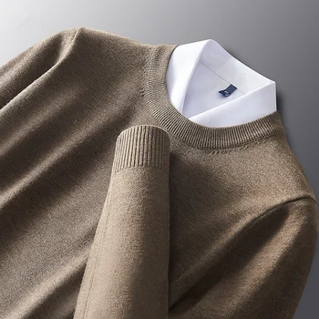 MRMT 2023 Абсолютно Новый мужской свитер с круглым вырезом, верхняя одежда, мужской повседневный деловой приталенный костюм, внутренний вязаный топ с длинным рукавом
