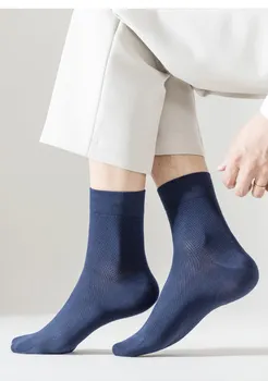 5 пар мужских носков средней длины с антибактериальными свойствами и дезодорантом, летние тонкие сетчатые дышащие и впитывающие пот деловые мужские носки