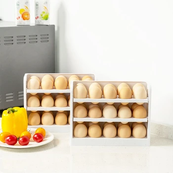 Креативная Откидная коробка для яиц, Бытовой холодильник, Коробка для хранения яиц, Бытовая кухонная подставка для яиц, Лоток для яиц, Новинка