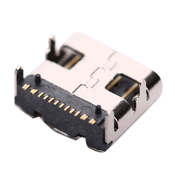 10шт 16-контактный SMT-разъем Micro USB Type C 3.1 Гнездовое размещение SMD DIP для дизайна печатных плат DIY Сильноточная зарядка