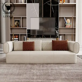 Легкий роскошный американский диван из массива дерева, минималистичная ткань, итальянская комбинация диванов, современная мебель A4, новый продукт