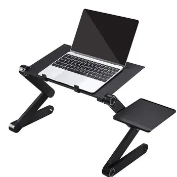Регулируемый на 360 Градусов Компьютерный стол для ПК, Алюминиевый Портативный Столик для ноутбука, Подставка для дома, кровати, офиса, держатель для ноутбука с ковриком для мыши