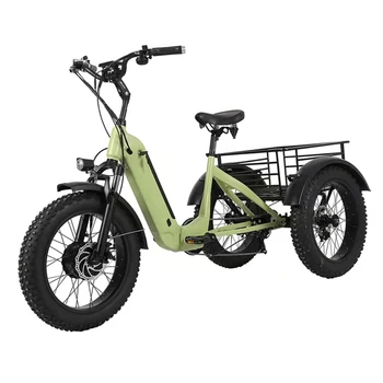 20-дюймовый моторизованный 500 Вт 48 В 14ач для взрослых, 3 колеса, грузовой ebike, трехколесный e trike, электрический трехколесный велосипед fat tire