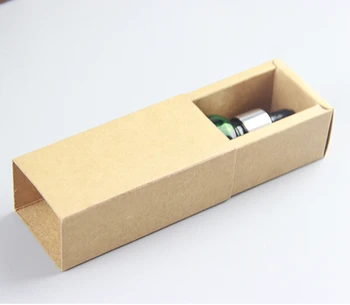 Выдвижной ящик из крафт-бумаги, упаковочная коробка, флакон для образцов духов с эфирным маслом, губная помада, коробка для хранения DIY Craft, внутренний размер:8.5*3.5*3.5 см