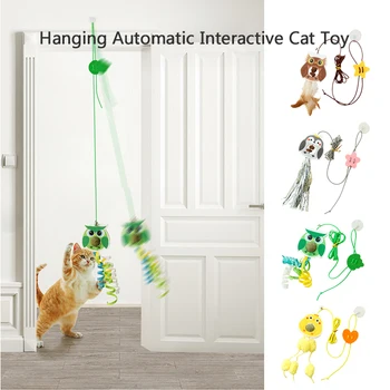Подвесная автоматическая интерактивная игрушка для кошек с колокольчиком Забавная игрушка-кошачья палочка для игры с котенком, дразнящая палочка, игрушки для кошек