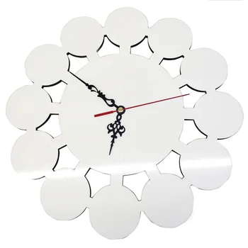 Сублимационные настенные часы с циферблатом из МДФ, деревянные настенные часы с 12 кругами, держатель для фоторамки круглой формы для украшения дома