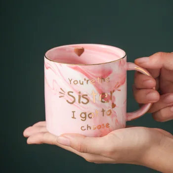 300-400 мл Креативная Мраморная Розовая Кофейная кружка, Керамическая Кофейная чашка, подарок для влюбленных, Фарфоровые кружки для чая, молока на завтрак
