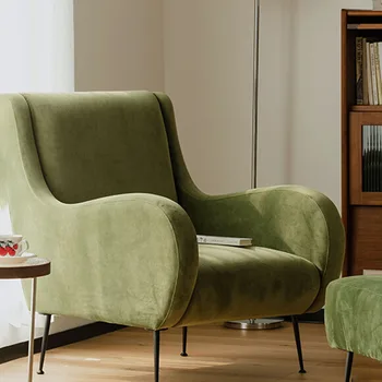 Одноместный Зеленый Диван-кресло для гостиной, Эргономичные Библиотечные Стулья в стиле Balcon, Милая Велюровая Мебель Para El Hogar, Постмодернистская Мебель