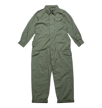 2023 мужская одежда, рабочий комбинезон с несколькими карманами, черный, зеленый, однобортный, свободные брюки с отложным воротником и длинным рукавом