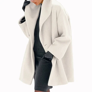 Женская одежда, пальто, зимняя Элегантная шерстяная женская одежда Abrigo, винтажная верхняя одежда, осенняя одежда, теплая, на пуговицах, с широкой талией