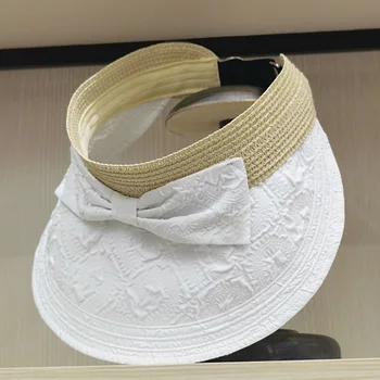 Элегантная женская шляпа с козырьком от бренда Desiger, Роскошная летняя соломенная кепка с широкими полями, Элегантные женские Солнцезащитные пляжные шляпы в упаковке