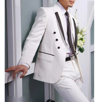 Двубортный Смокинг Жениха для Свадебной вечеринки с зубчатым лацканом, 2 предмета, официальные мужские костюмы, мужской модный Пиджак с брюками 2023