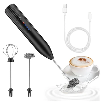 Электрическая палочка для взбивания молока, Перезаряжаемая через USB, Электрический вспениватель молока Для кофе, Капучино, Латте, горячего шоколада