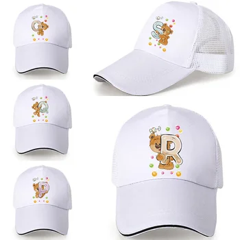 Бейсболка с принтом серии букв Медведя, Женская и мужская бейсболка, Новые Модные летние дышащие шляпы в стиле хип-хоп, Повседневные сетчатые кепки, бейсболки-снэпбэк Унисекс