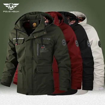 Военная куртка-бомбер, мужская осенняя съемная ветрозащитная куртка-карго с капюшоном, армейские ветровки, модные повседневные тонкие тактические куртки