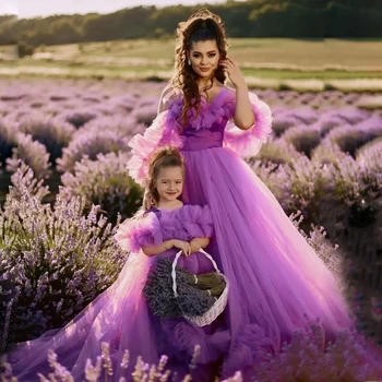 Фиолетовое фатиновое платье в тон 