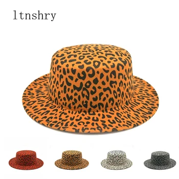 Бренд зима осень мода Leopard печати Джаз шляпы для мужчин женщин ретро джаз шляпа Европейский и американский круглые шапки котелок шапки